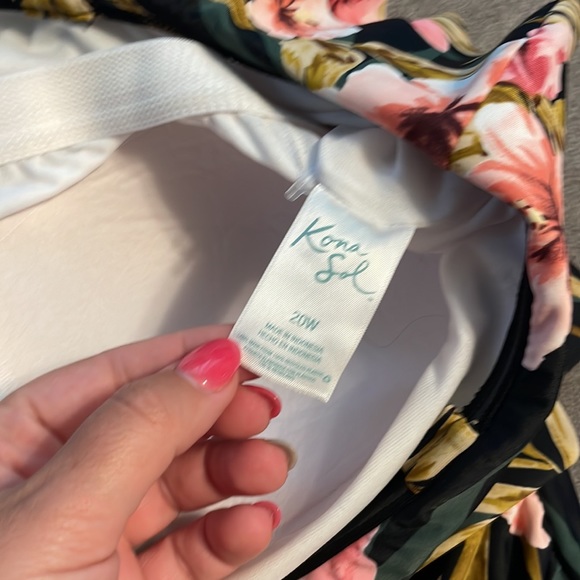 Kona Sol Black Floral One Piece Swimsuit - Picture 3 of 8